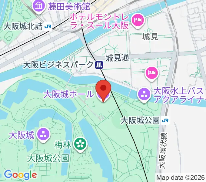 大阪城ホールの地図