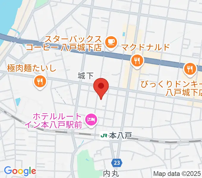 デーリー東北ホールの地図