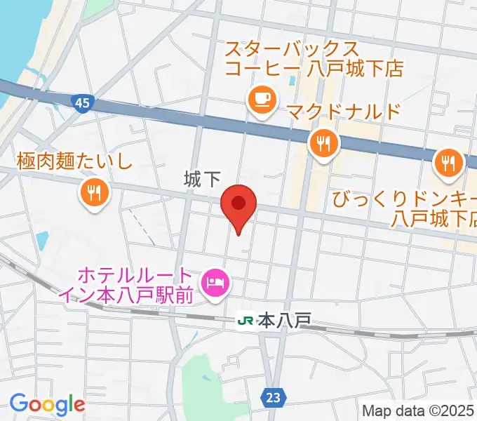 デーリー東北ホールの地図