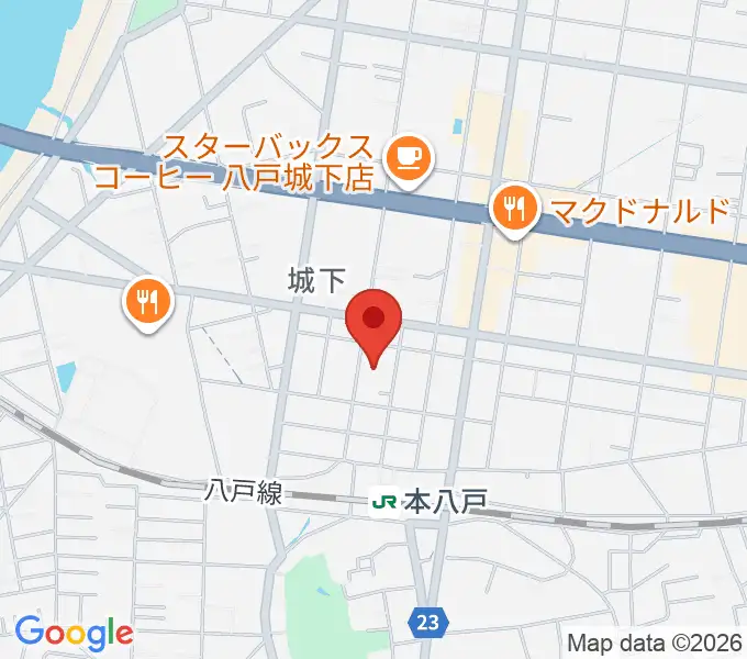 デーリー東北ホールの地図