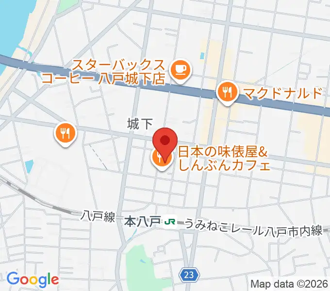 デーリー東北ホールの地図