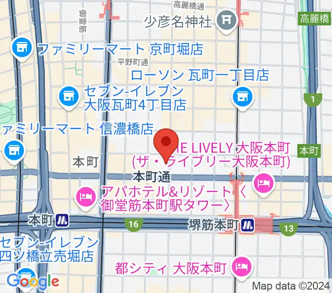 スプートニクギタースクールの地図