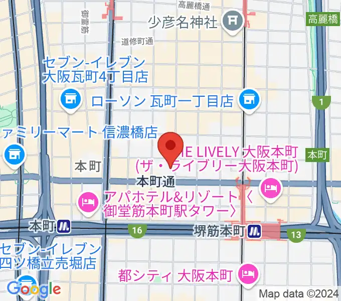 スプートニクギタースクールの地図