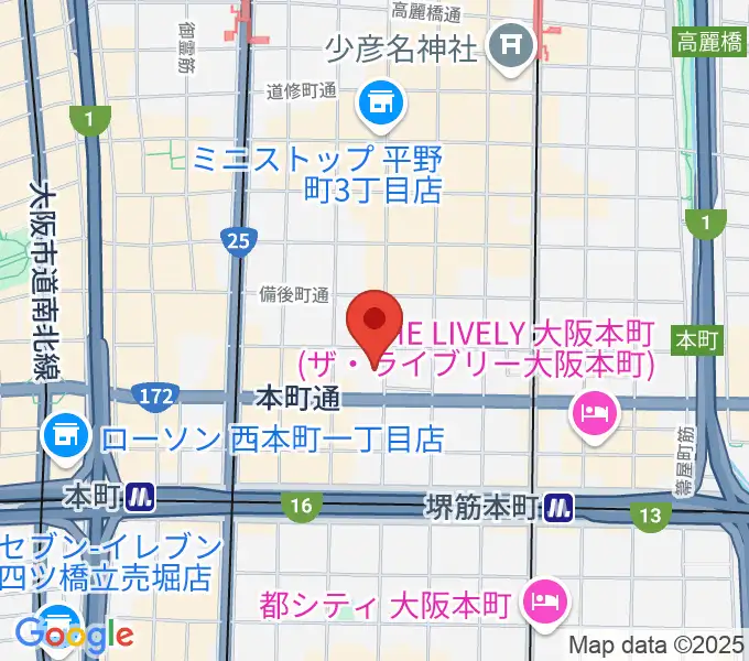 スプートニクギタースクールの地図