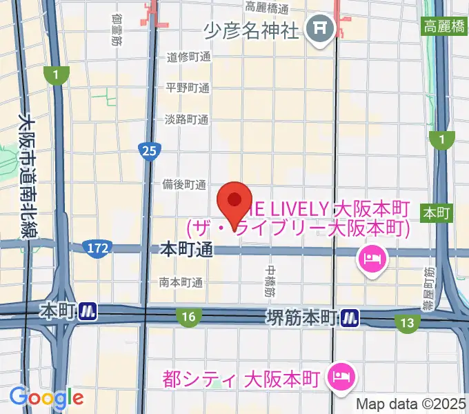 スプートニクギタースクールの地図