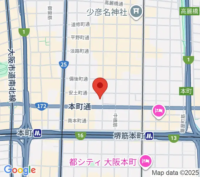 スプートニクギタースクールの地図