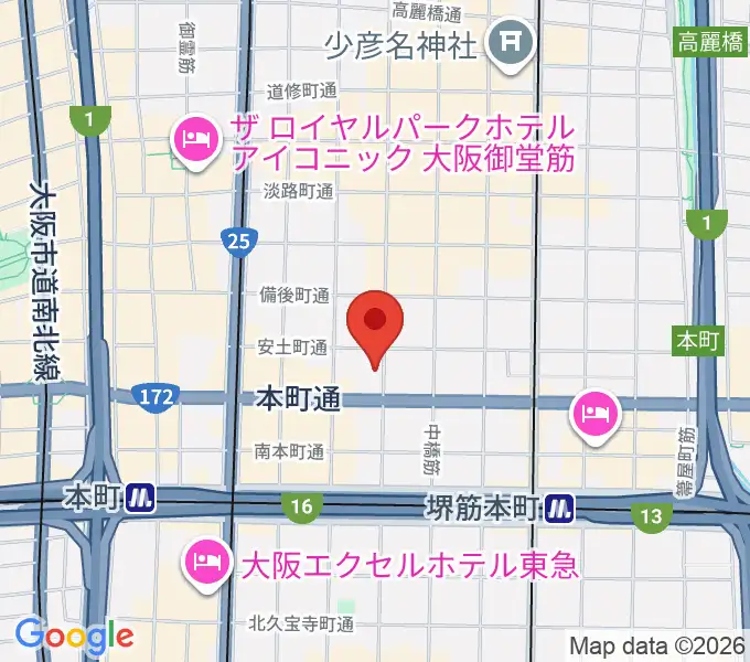 スプートニクギタースクールの地図