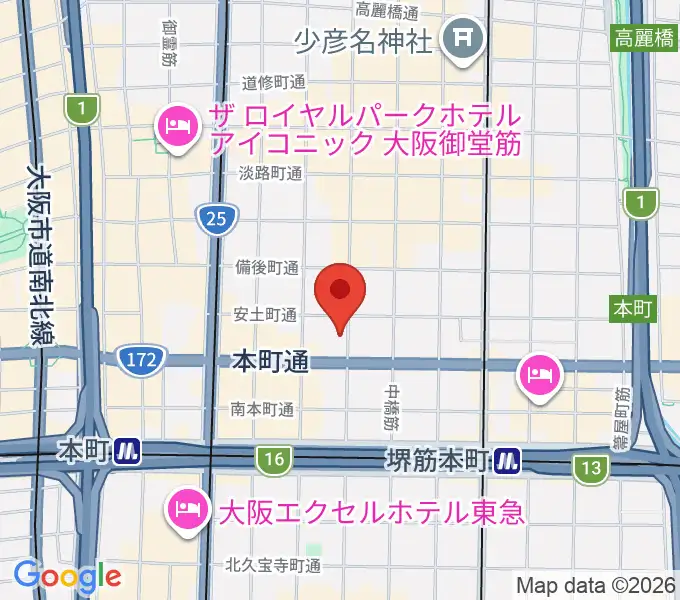 スプートニクギタースクールの地図
