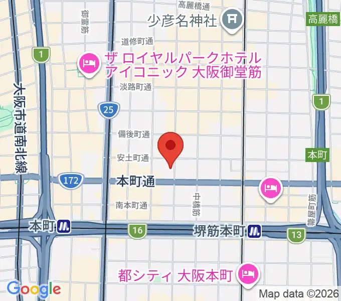 スプートニクギタースクールの地図