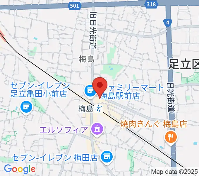 梅島Hugoの地図