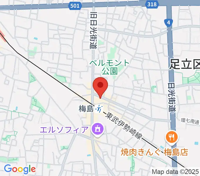 梅島Hugoの地図