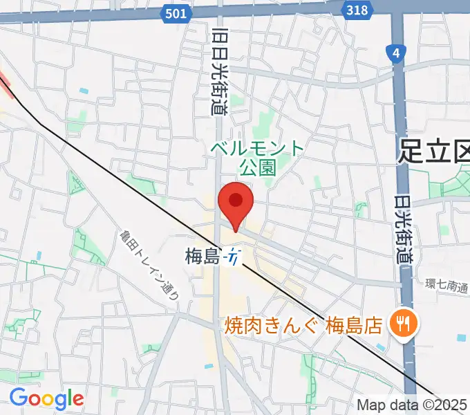 梅島Hugoの地図