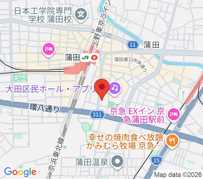 蒲田ニューエイトの地図