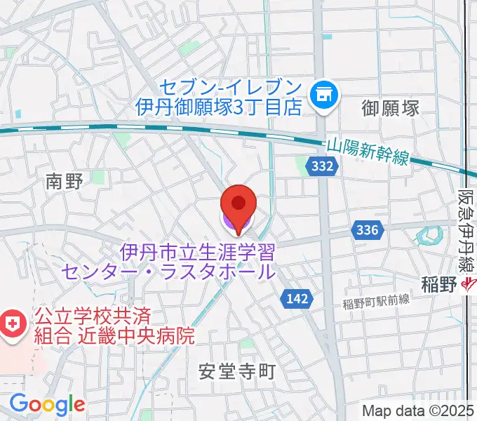 ラスタホール（伊丹市立生涯学習センター） の地図