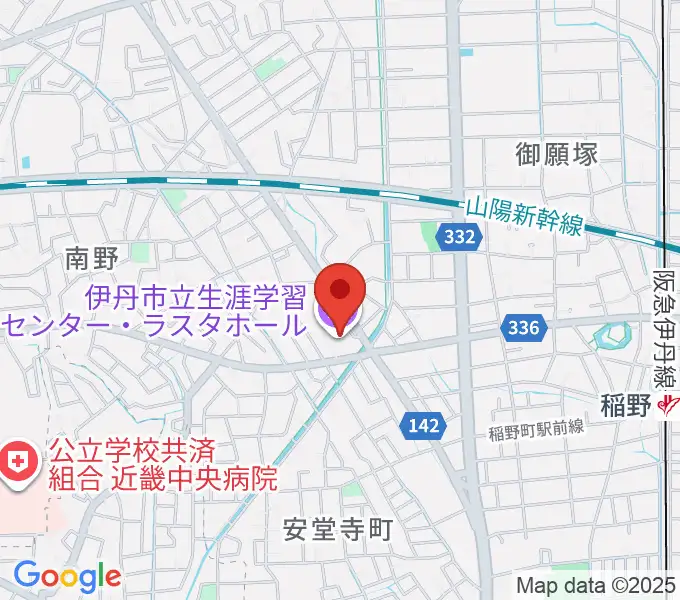 ラスタホール(伊丹市立生涯学習センター) の地図
