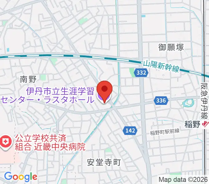 ラスタホール（伊丹市立生涯学習センター） の地図