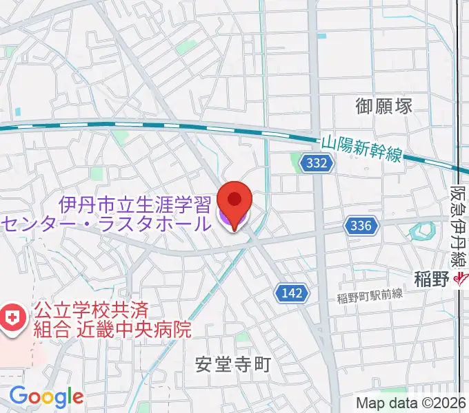 ラスタホール（伊丹市立生涯学習センター） の地図