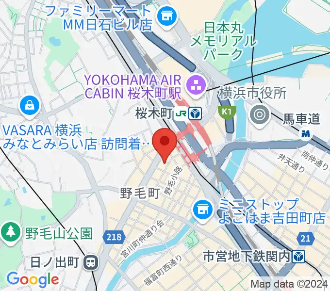 横浜ダウンビートの地図