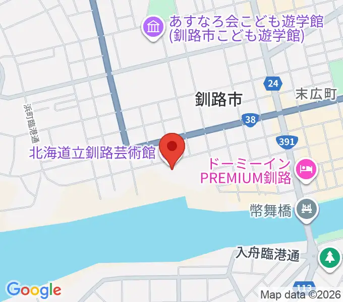 北海道立釧路芸術館の地図