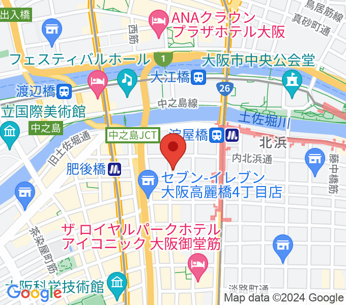 大阪倶楽部4Fホールの場所