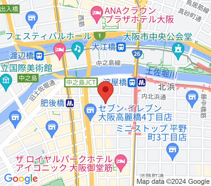 大阪倶楽部4Fホールの場所
