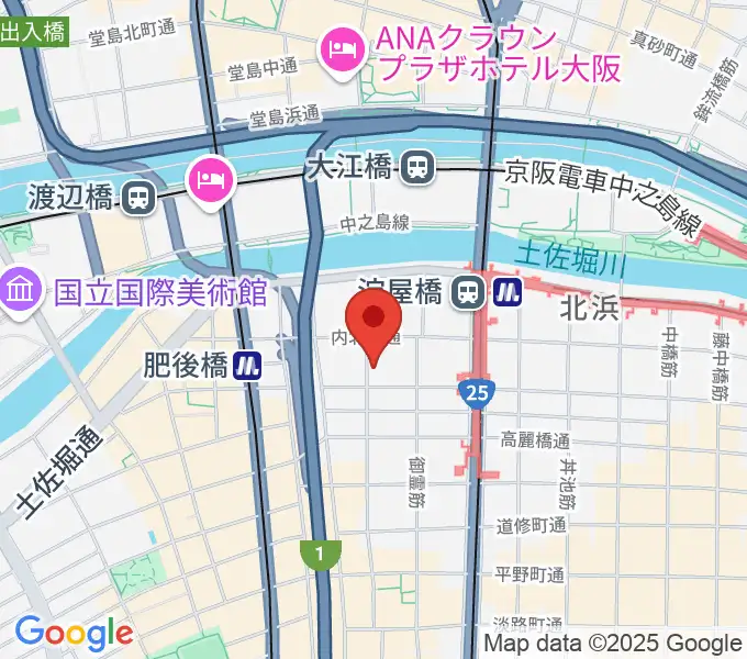 大阪倶楽部4Fホールの地図
