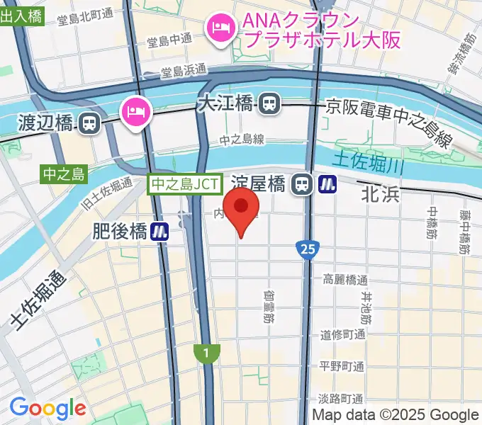 大阪倶楽部4階ホールの地図