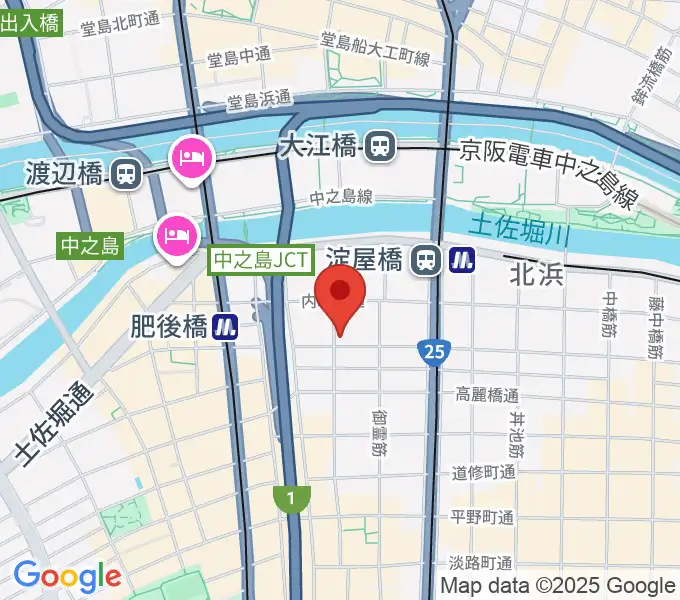 大阪倶楽部4階ホールの地図