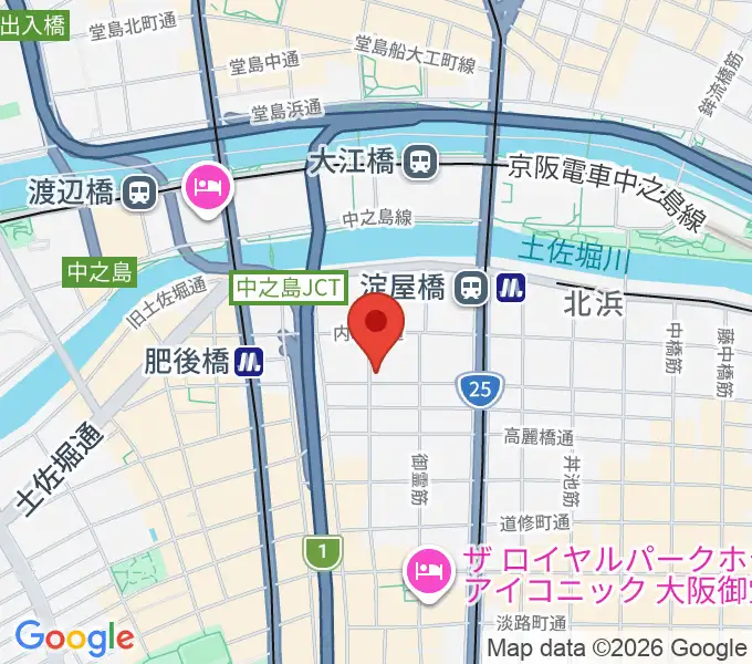 大阪倶楽部4階ホールの地図