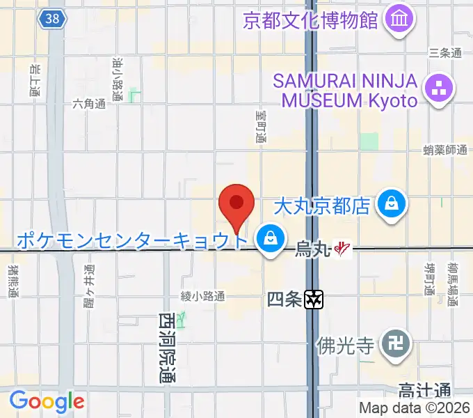 ヴィルトゥオーゾ京都四条烏丸店の地図