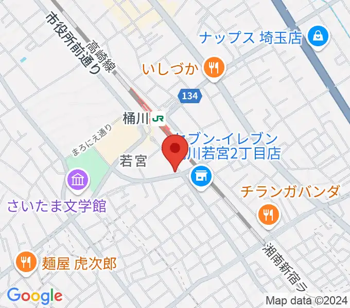 桶川の音楽スタジオVEINの地図