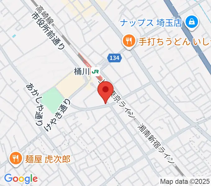桶川の音楽スタジオVEINの地図