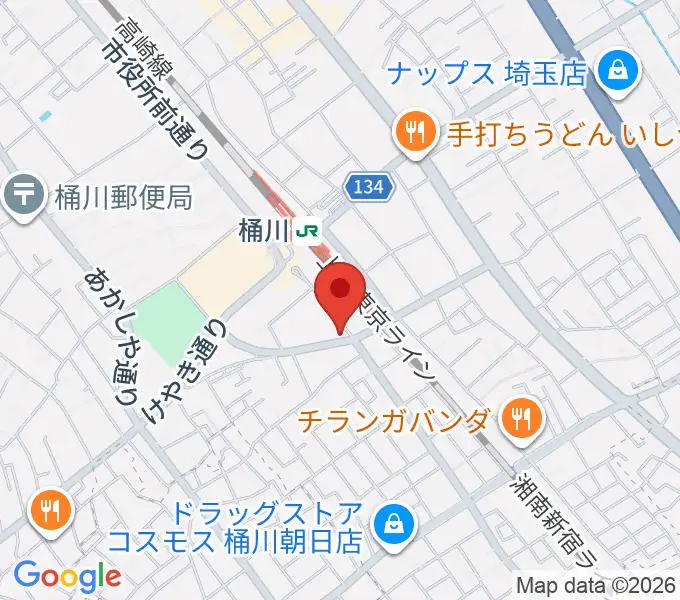 桶川の音楽スタジオVEINの地図