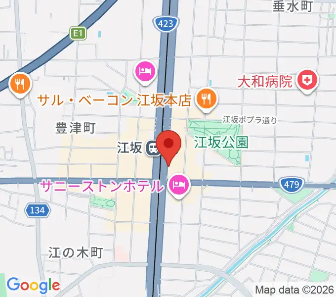 ドルフィンギターズ大阪店の地図