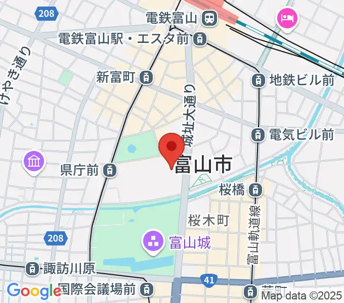 富山県民会館の地図