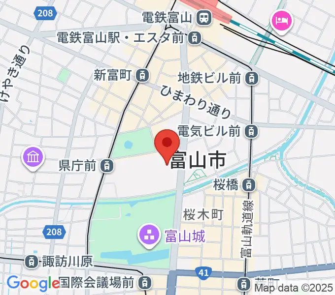 富山県民会館の地図