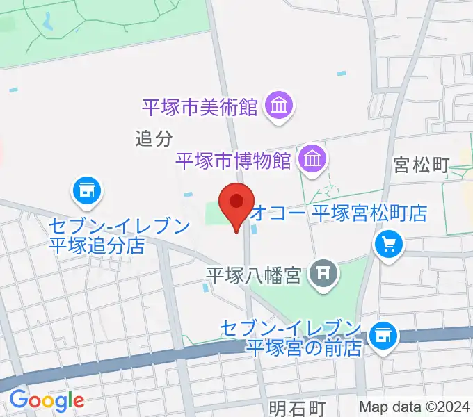 平塚市中央公民館の地図