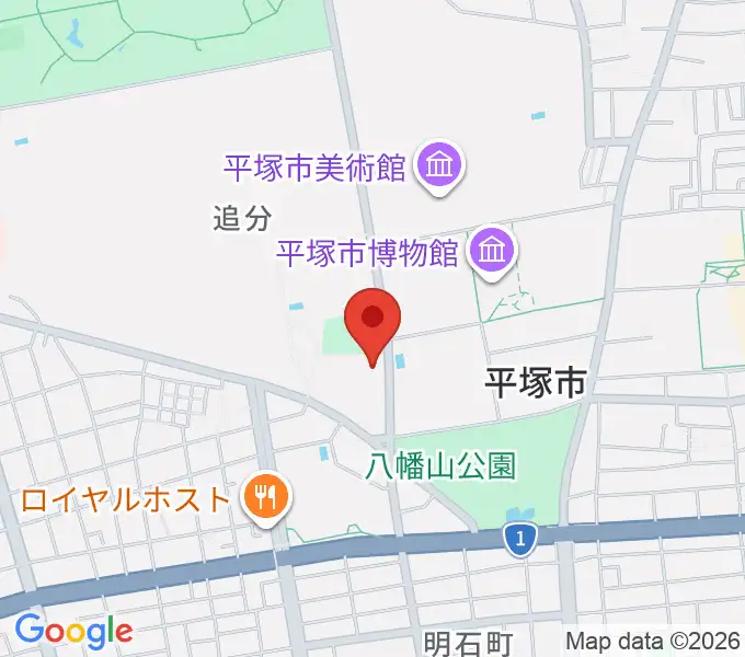 平塚市中央公民館の地図