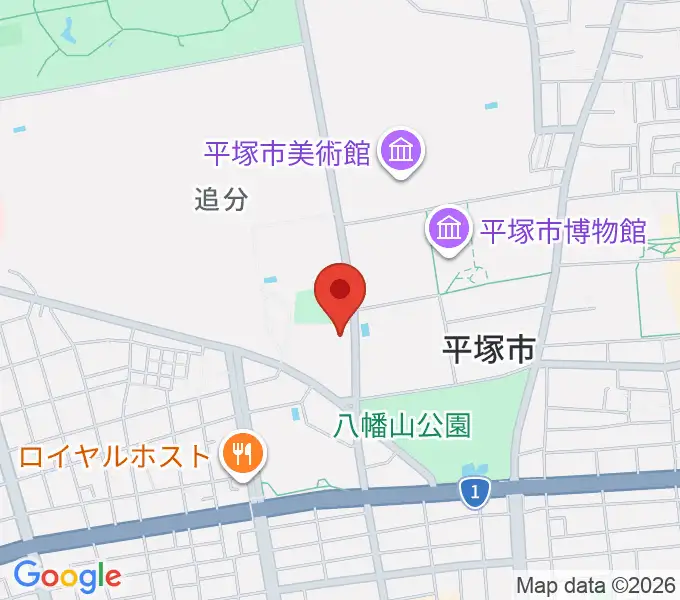 平塚市中央公民館の地図