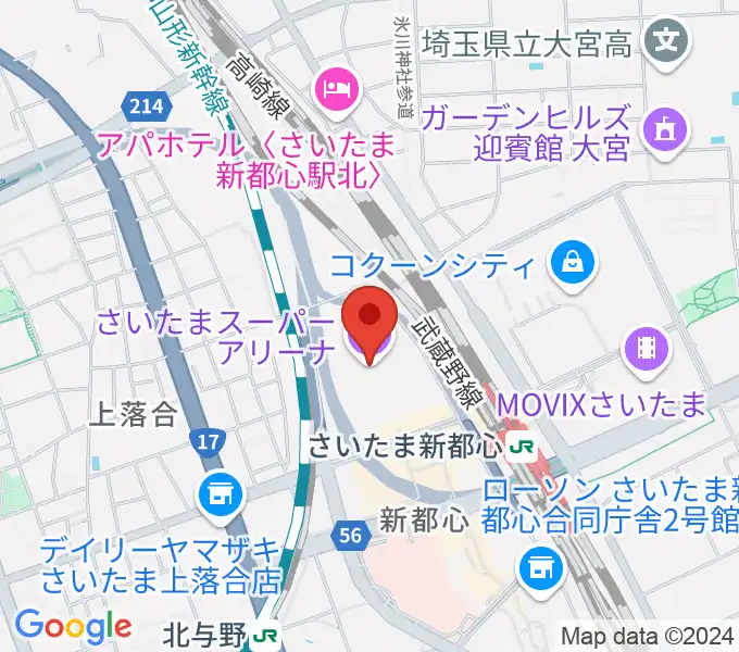 さいたまスーパーアリーナの地図