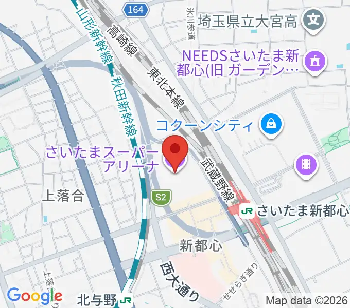 GMOアリーナさいたまの地図