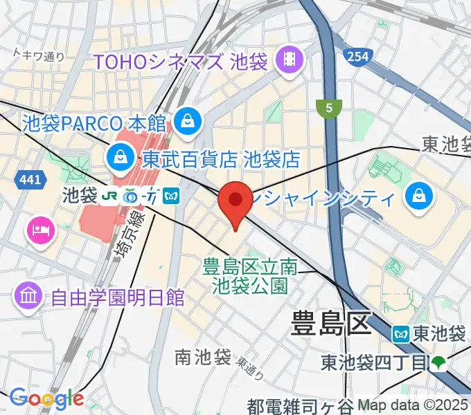 クロサワバイオリン池袋店の地図