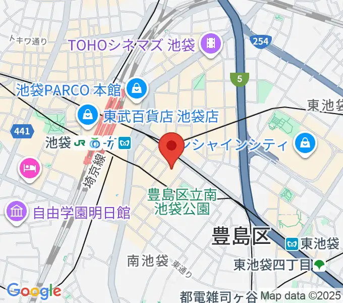 クロサワバイオリン池袋店の地図