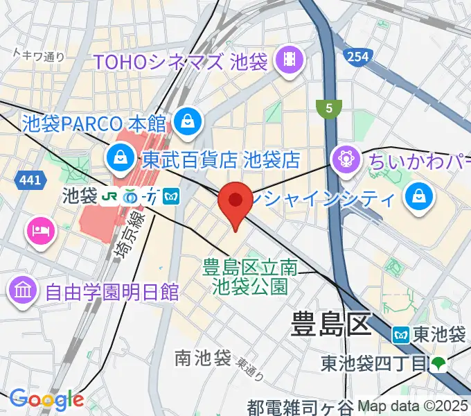 クロサワバイオリン池袋店の地図