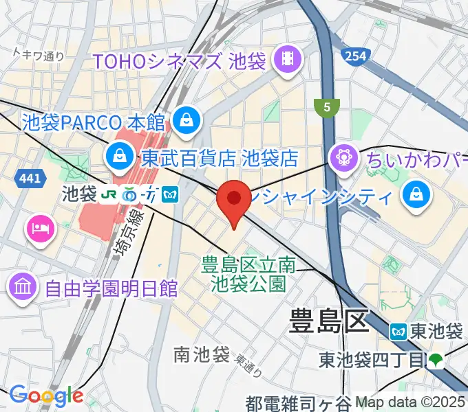 クロサワバイオリン池袋店の地図