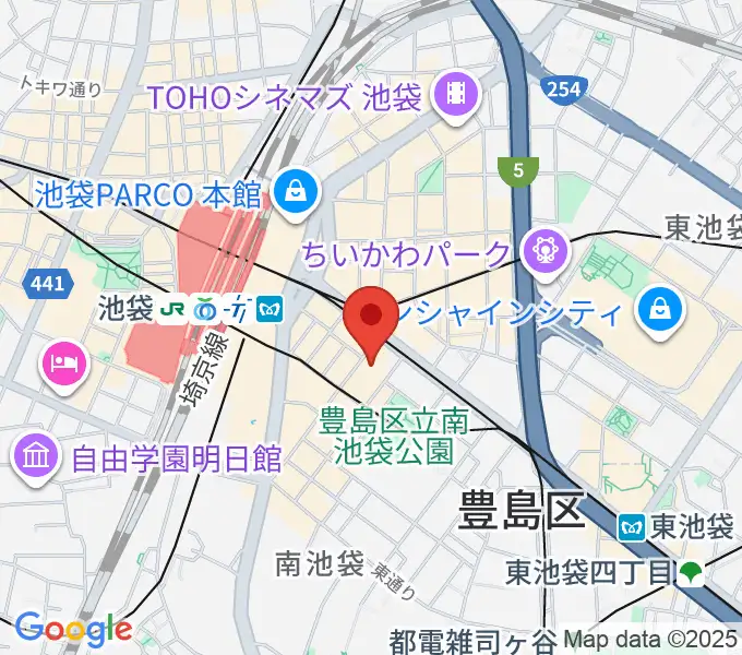 クロサワバイオリン池袋店の地図