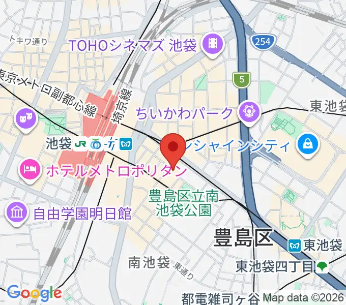 クロサワバイオリン池袋店の地図