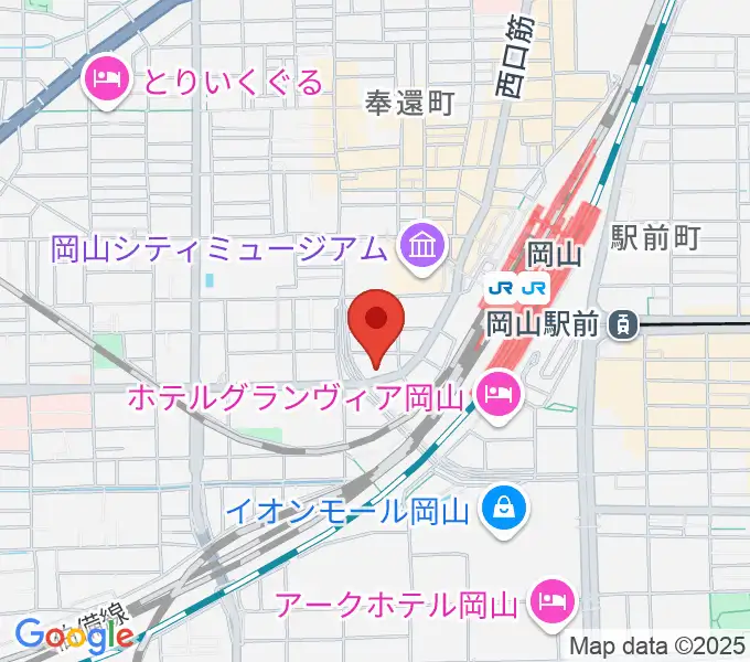 山陽こだま楽器 岡山西口店の地図