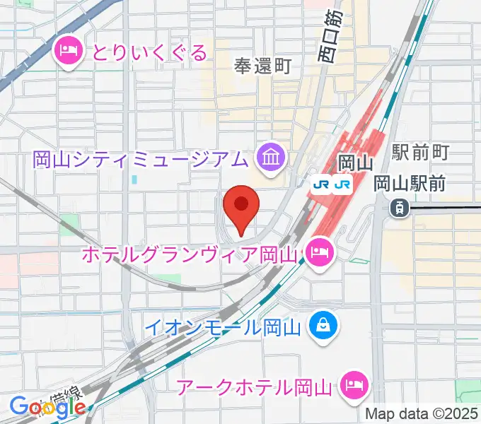 山陽こだま楽器 岡山西口店の地図