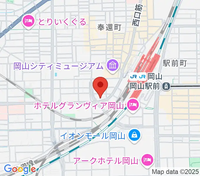 山陽こだま楽器 岡山西口店の地図